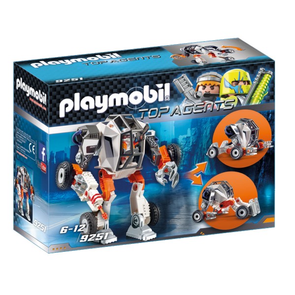 Playmobil 9251 Top Agents : Chef de la Spy Team avec Robot - Playmobil-9251