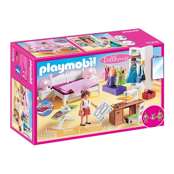 Playmobil 70208 Dollhouse : Chambre avec espace couture - Playmobil-70208