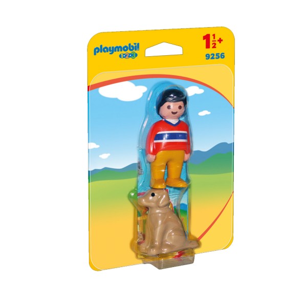 Playmobil 9256 1.2.3. :  Garçon avec chien - Playmobil-9256