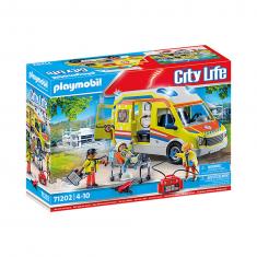 Playmobil 71202 Vida en la ciudad: Ambulancia con efectos de luz y sonido