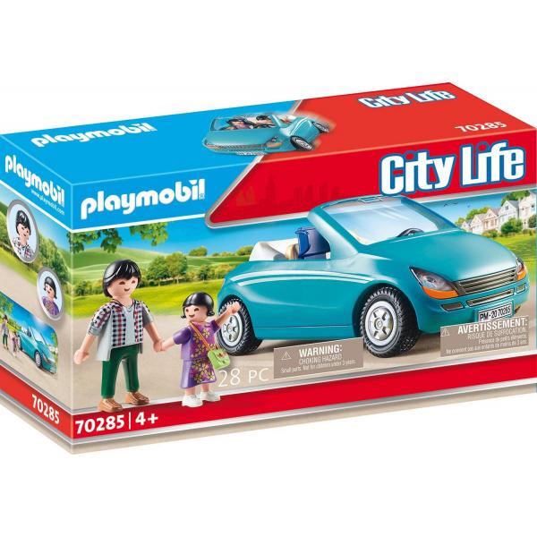 Playmobil 70285 City Life : papa avec enfant et voiture cabriolet - Playmobil-70285