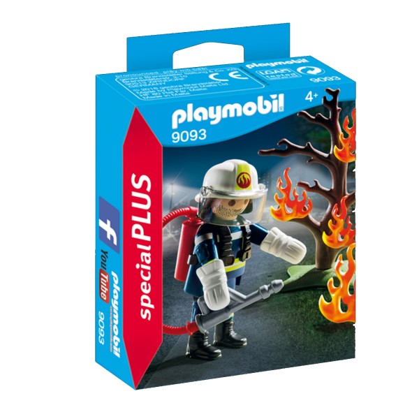 Playmobil 9093 Special Plus : Pompier avec arbre en feu - Playmobil-9093