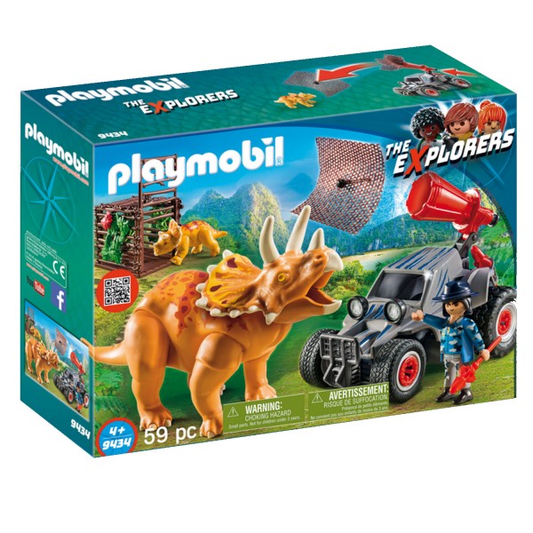 Playmobil 9434 The Explorers : Bandit avec Tricératops - Playmobil-9434