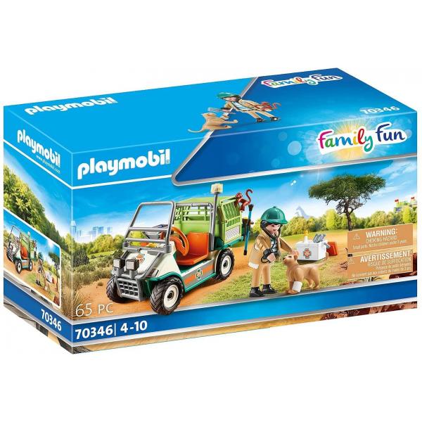 Playmobil 70346 Family Fun - Le parc animalier : Vétérinaire et véhicule tout terrain - Playmobil-70346