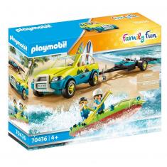 Playmobil 70436 Family Fun - Beach hôtel : Voiture avec canoé