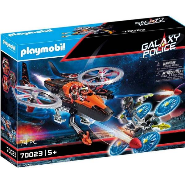 Playmobil 70023 : Galaxy Police - Hélicoptère et pirates de l'espace - Playmobil-70023