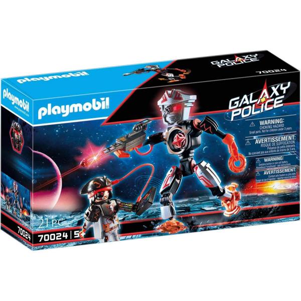 Playmobil 70024 : Galaxy Police - Robot et pirate de l'espace - Playmobil-70024