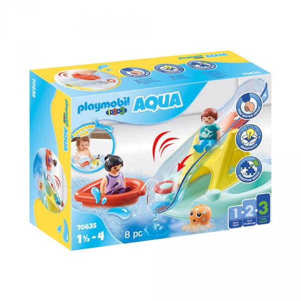 Playmobil 70635 1.2.3 Aqua: Insel mit Wasserrutsche - Playmobil-70635