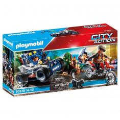 Playmobil 70570 City Action – Die Polizei: Polizist mit Karren und Dieb auf Motorrad