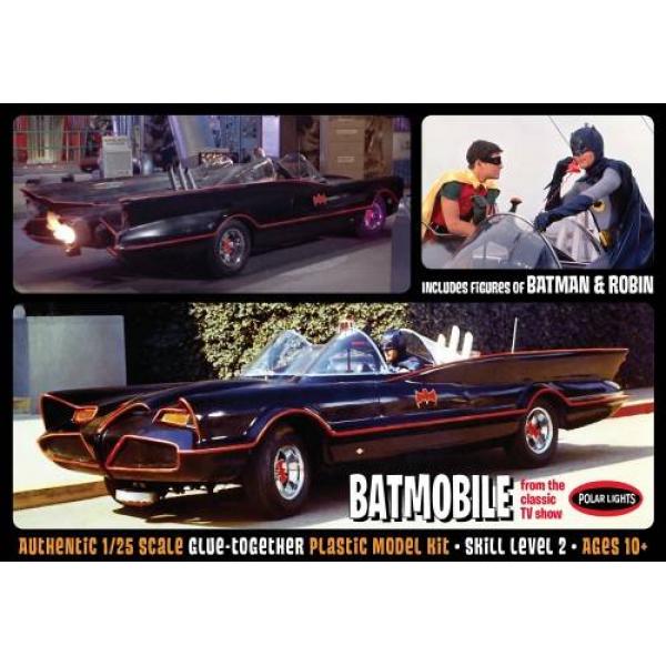1:25 Batman 1966 Batmobile with Batman and Robin figures - POL920