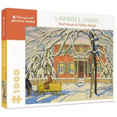 1000 Teile puzzle :  Rotes Haus und gelber Schlitten, Lawren S. Harris