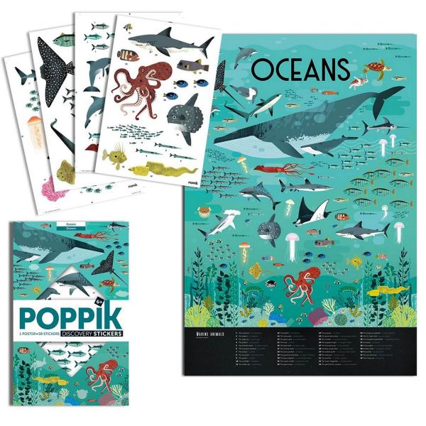 Poster pédagogique : oceans - Poppik-41050