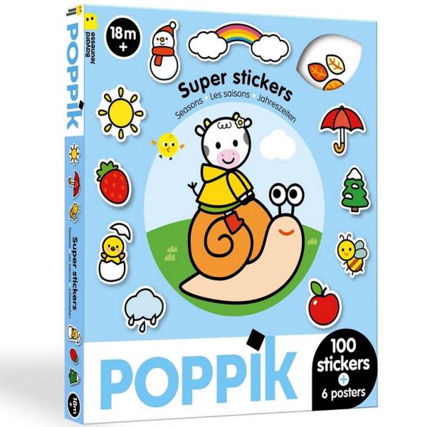 Super Pegatinas: Las estaciones (6 carteles + 100 pegatinas) - Poppik-POP12689