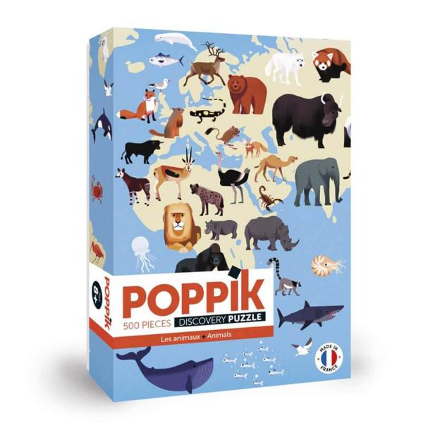 Puzzle educativo 500 piezas: Animales - Poppik-41117