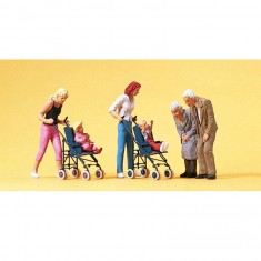 Modélisme HO - Figurines : Mamans, bébés et grands-parents