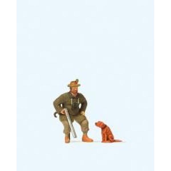 chasseur et son chien Preiser 1:87 - T2M-PR28129