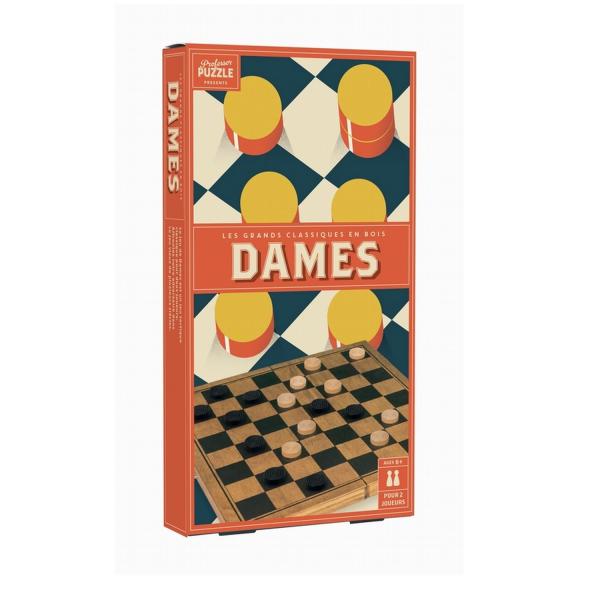 Vintage-Dame-Spiel aus Holz - ProfessorPuzzle-PP6306