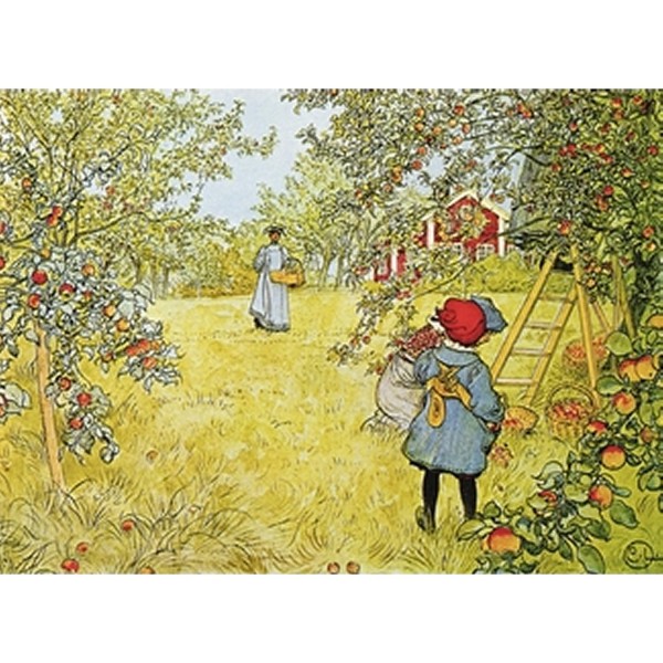Puzzle d'art en bois 350 pièces Michèle Wilson - Larson : La cueillette des pommes - PMW-A136-350