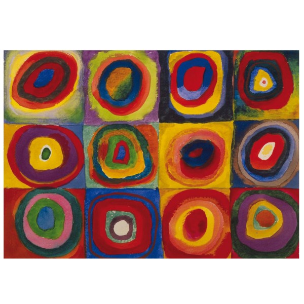 Puzzle d'art en bois 12 pièces Michèle Wilson - Kandinsky : Carrés avec cercles - PMW-W446-12