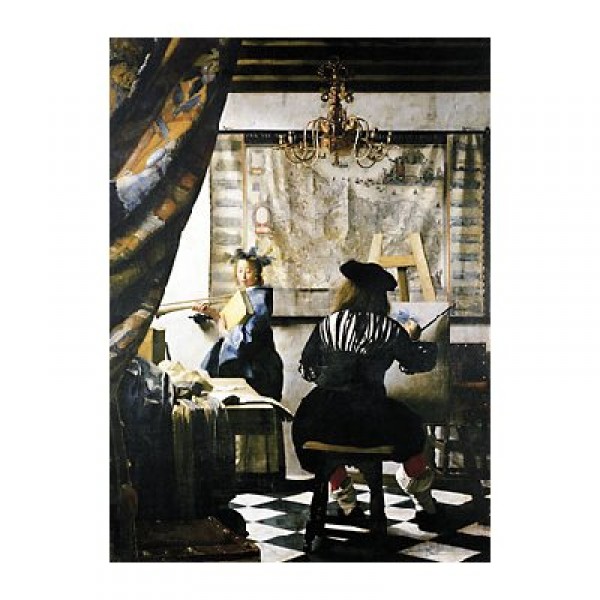 Puzzle d'art en bois 1500 pièces Michèle Wilson - Vermeer : Le peintre et son modèle - PMW-A827-1500
