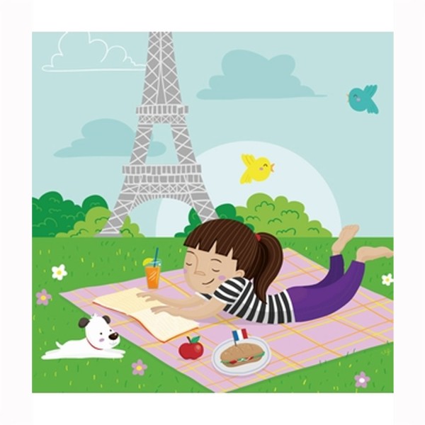 Puzzle d'art en bois 30 pièces Michèle Wilson Cuzzles Paris : Pique-nique à Paris - PMW-Z13