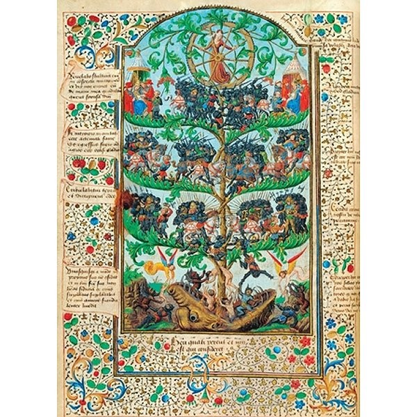 Puzzle d'art en bois 300 pièces Michèle Wilson - Moyen Age : La roue de la fortune - PMW-H212-300