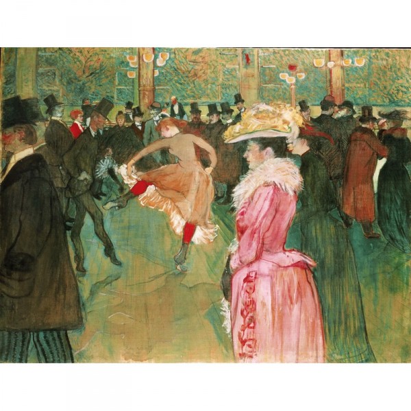 Puzzle d'art en bois 350 pièces : Lautrec : Bal au Moulin Rouge - PMW-A384-350