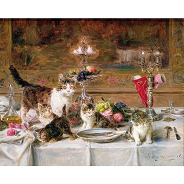 Puzzle d'art en bois 500 pièces Michèle Wilson - Lambert : Le festin des chats - PMW-A911-500