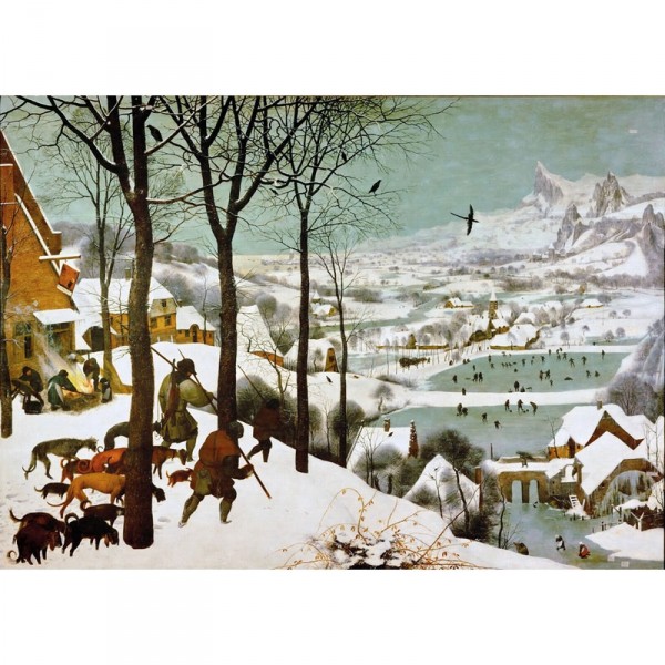 Puzzle d'art en bois 650 pièces : Bruegel : Chasseurs dans la neige - PMW-A248-650