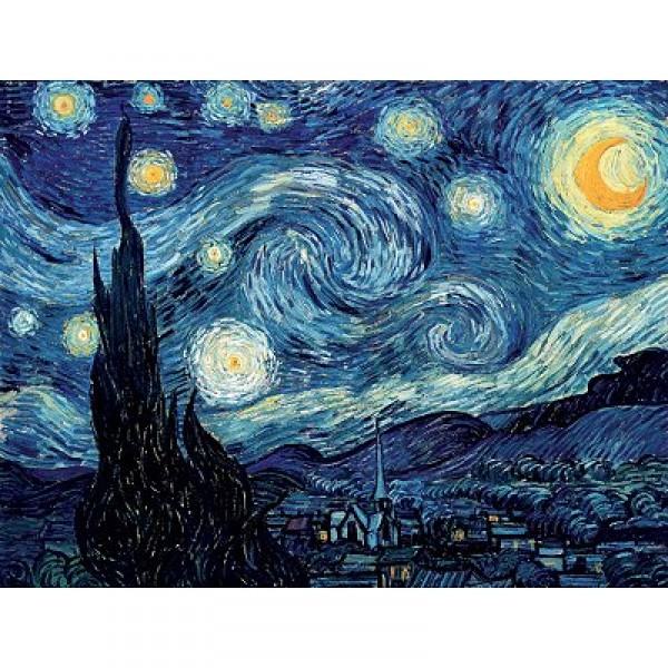 Puzzle d'art en bois 80 pièces Michèle Wilson - Van Gogh : Nuit étoilée - PMW-A848-80