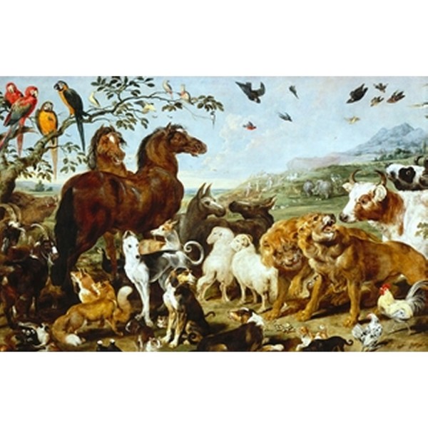 Puzzle en bois - Art Maxi 12 pièces - Vos : Entrée des animaux de Noé - PMW-W157-12