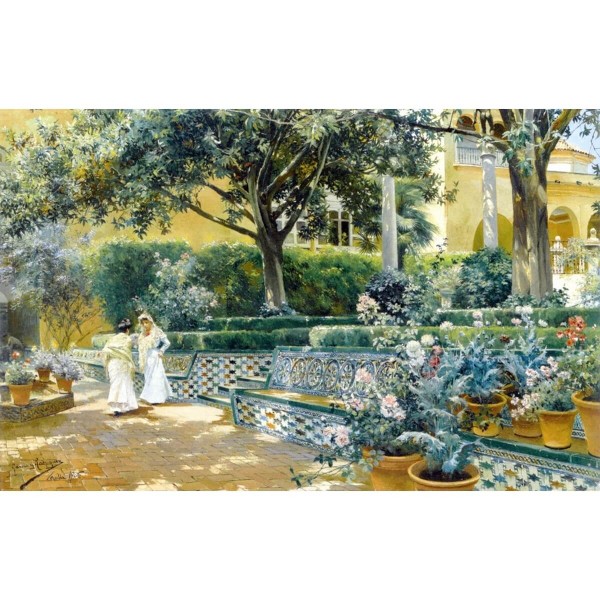Puzzle d'art en bois 200 grosses pièces : Les Jardins de l'Alcazar, Rodriguez - PMW-H597-200