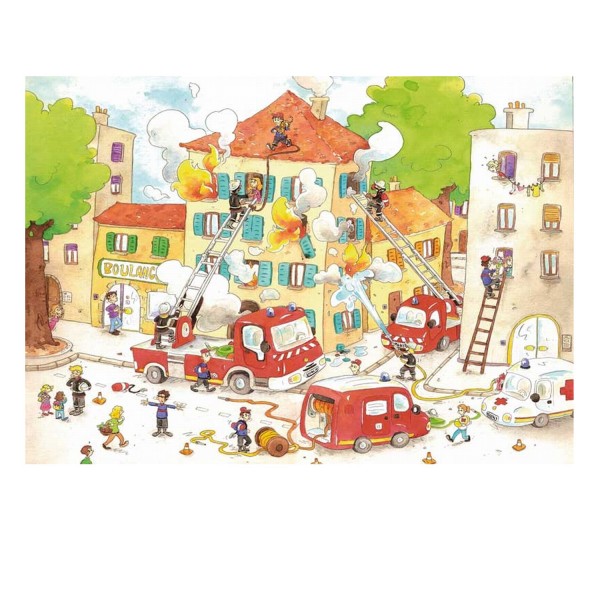 Puzzle en bois Fait Main 50 pièces : Les Pompiers - PMW-K113-50