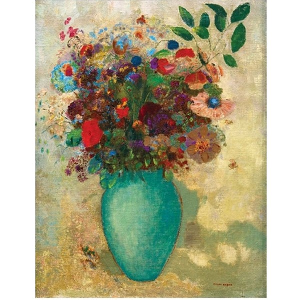 Puzzle d'art en bois 150 pièces Michèle Wilson - Redon : Fleurs dans un vase turquoise - PMW-A137-150