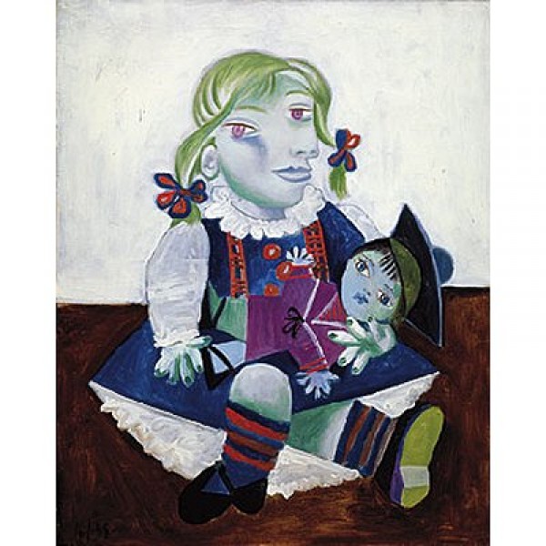 Puzzle en bois - Art maxi 12 pièces - Picasso : Maya à la poupée - PMW-W91-12