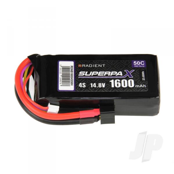 Batterie LiPo 4S 1600mAh 14.8V 50C Deans (HCT) Radient - RDNB16004S50H