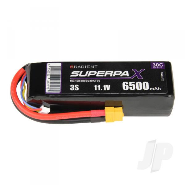 Batterie LiPo 3S 6500mAh 11.1V 30C XT60 Radient - RDNB65003S30XT60