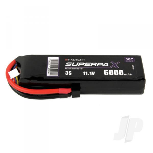Batterie LiPo 3S 6000mAh 11.1V 30C Deans (HCT) Radient - RDNB60003S30H