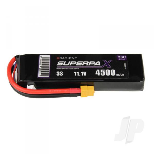 Batterie LiPo 3S 4500mAh 11.1V 30C XT60 Radient - RDNB45003S30XT60