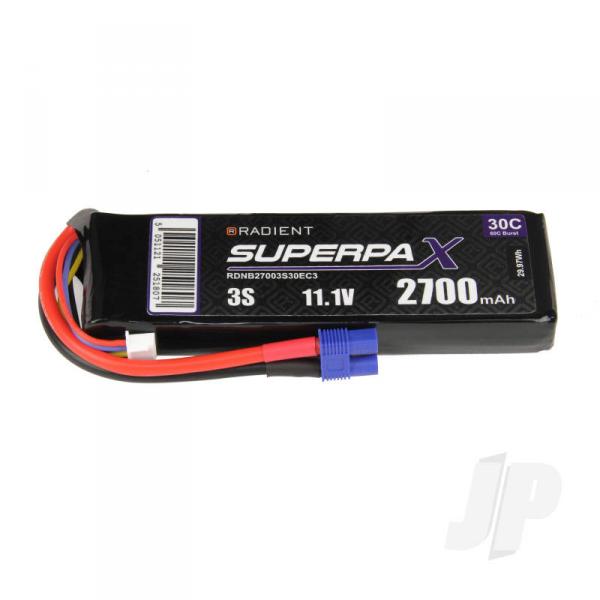 Batterie LiPo 3S 2700mAh 11.1V 30C EC3 Radient - RDNB27003S30EC3