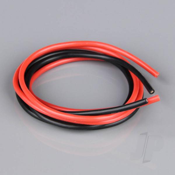Cable Silicone 16AWG (1.29mm diam - 1.31mm2 sect) 252 Strand 2ft / 0.6m Rouge-Noir - RDNAC010146