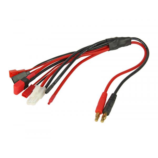 Cable Charge 4mm Bullet (banane) vers HCT (Tplug Dean), Tamiya, JST, Mini, Futaba, cable - RDNA0083
