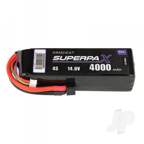 Batterie LiPo 4S 4000mAh 14.8V 50C Deans (HCT) Radient - RDNB40004S50H