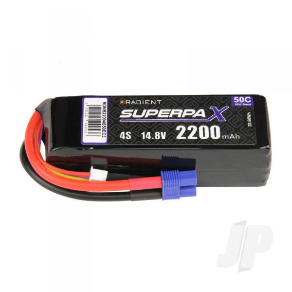 Batterie LiPo 4S 2200mAh 14.8V 50C EC3 Radient - RDNB22004S50EC3