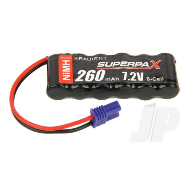 NiMH 7.2V 260mAh 1-2AAA Flat, EC2 - RDNA0346