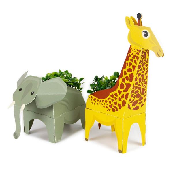 Kit de jardinage : Animaux Pop Up : Girafe et Éléphant - RadisetCapucine-41552