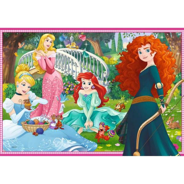 Puzzles de 2 x 12 piezas: En el mundo de las princesas - Ravensburger-076208