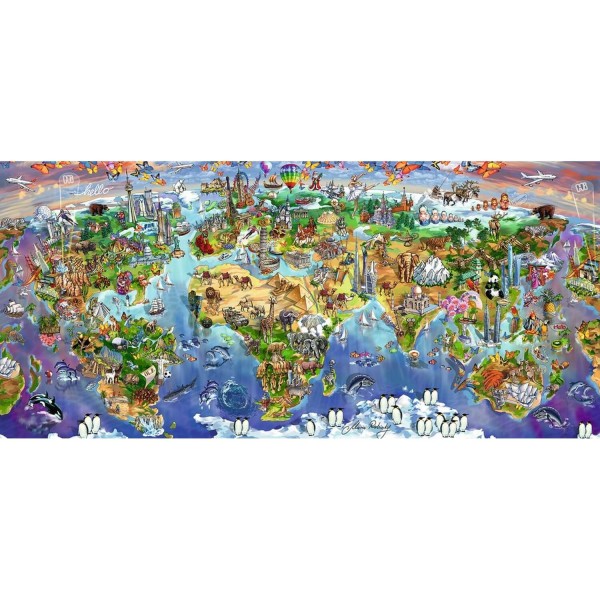 2000 pieces panoramic jigsaw puzzle: wonders of the world - Ravensburger-16698