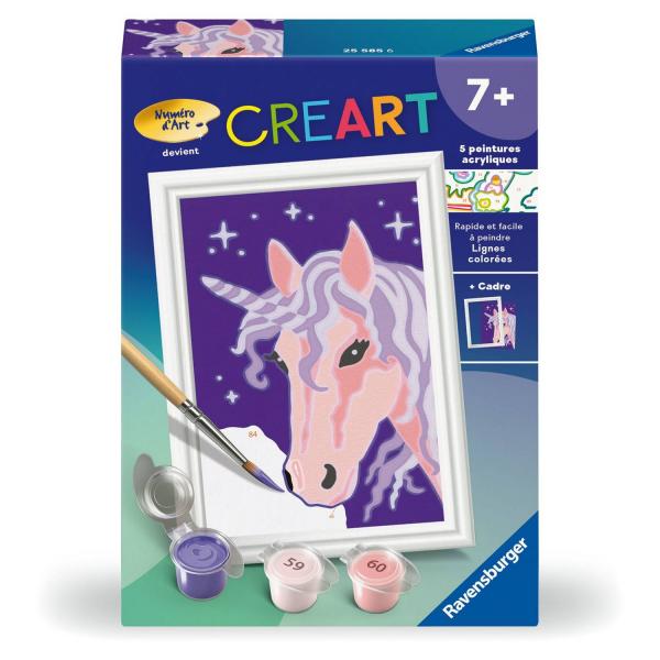 CreArt Kids 8x12cm: Unicornio con melena morada - Ravensburger-25585