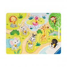 8-piece interlocking puzzle: The zoo